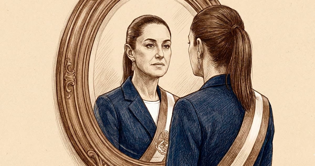 Morena frente al espejo