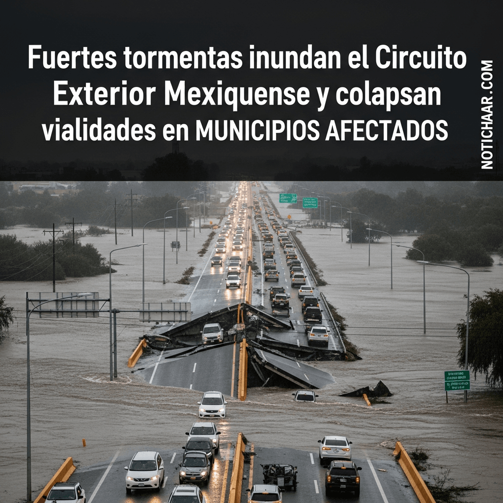 Fuertes tormentas inundan el Circuito Exterior Mexiquense y colapsan vialidades en Edomex | MUNICIPIOS AFECTADOS