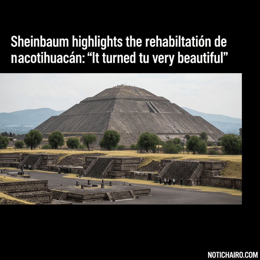 Sheinbaum destaca rehabilitación de la zona arqueológica de Teotihuacán: "Quedó muy bonito"