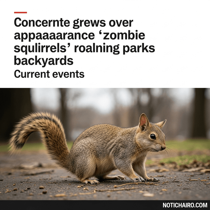 Crece la preocupación por la aparición de "ardillas zombies" que deambulan por los parques y patios de las casas