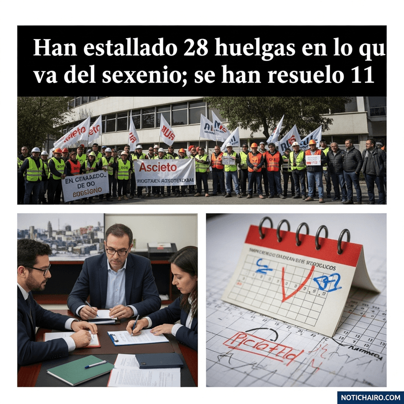 Han estallado 28 huelgas en lo que va del sexenio; se han resuelto 11
