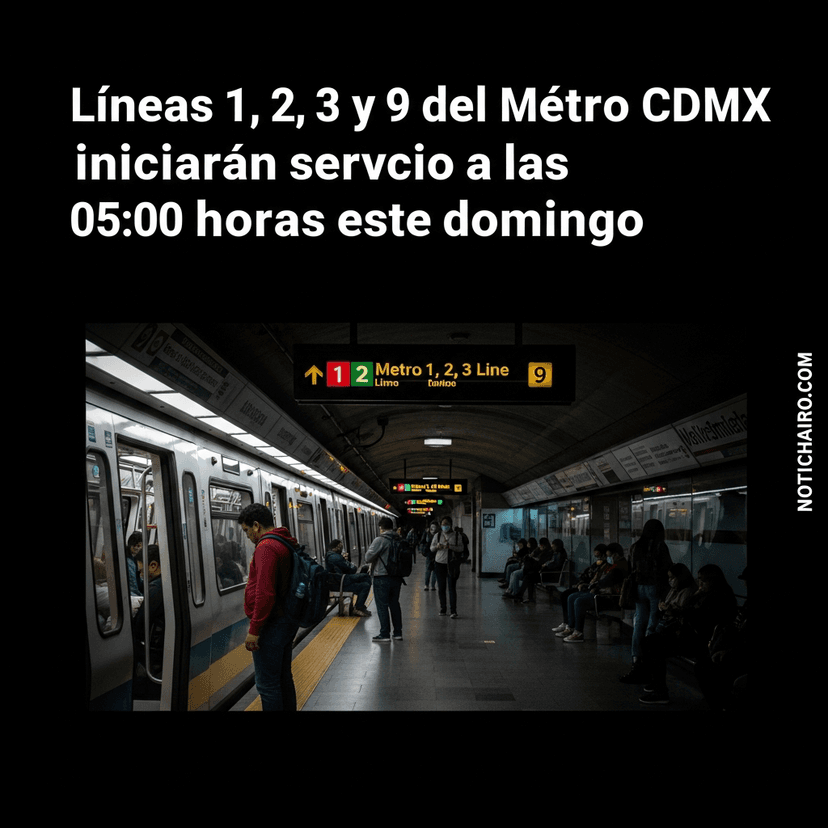 Líneas 1, 2, 3 y 9 del Metro CDMX iniciarán servicio a las 05:00 horas este domingo