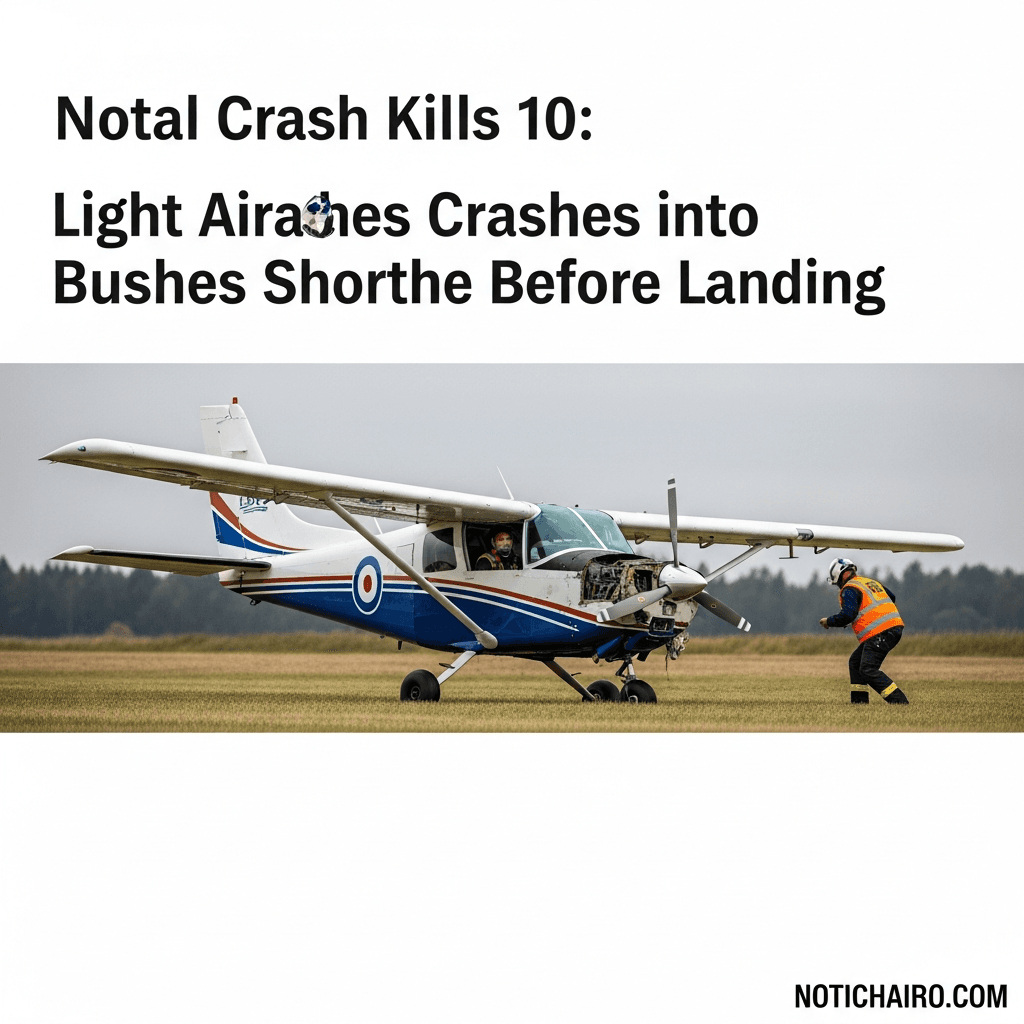 Fatal accidente aéreo deja 10 muertos: avioneta se estrella contra unos arbustos poco antes de aterrizar