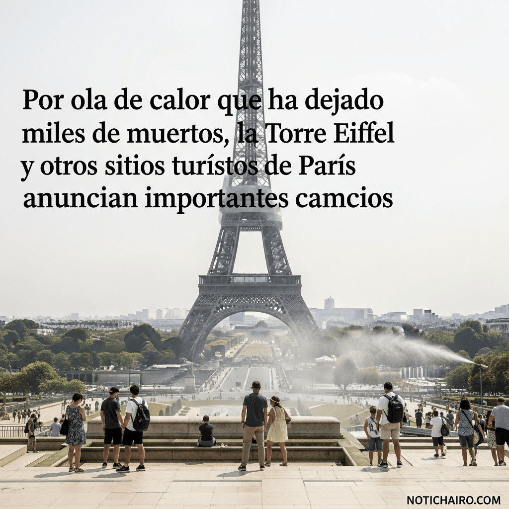 Por ola de calor que ha dejado miles de muertos, la Torre Eiffel y otros sitios turísticos de París anuncian importantes cambios