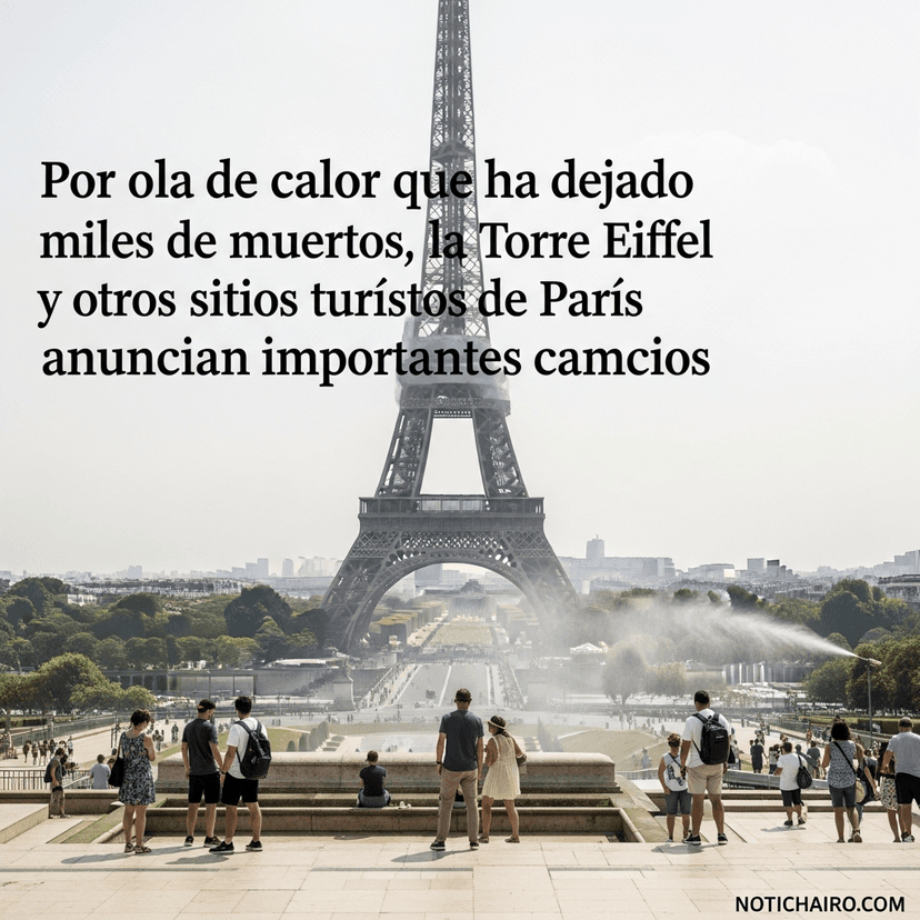 Por ola de calor que ha dejado miles de muertos, la Torre Eiffel y otros sitios turísticos de París anuncian importantes cambios