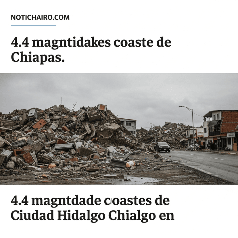 Sismo de magnitud 4.4 sacude las costas de Ciudad Hidalgo en Chiapas