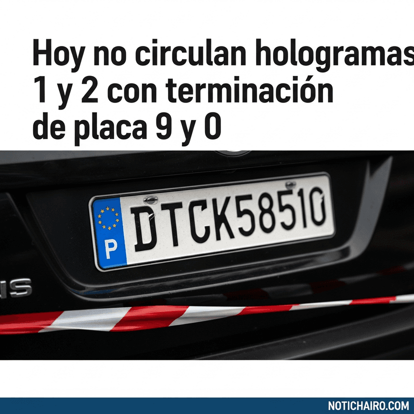 Hoy no circulan hologramas 1 y 2 con terminación de placa 9 y 0