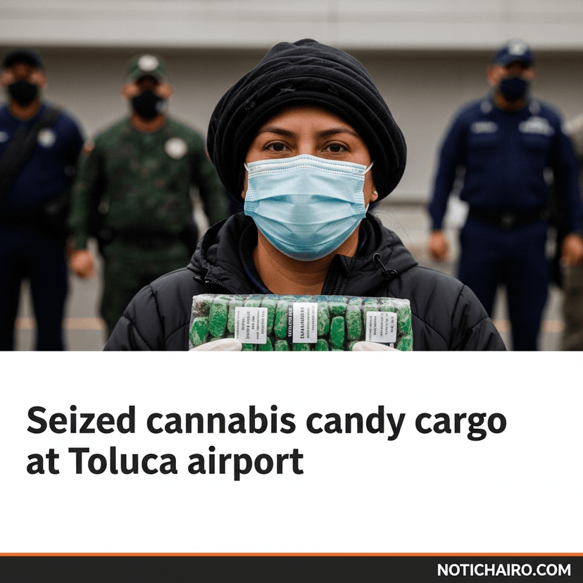 Decomisan cargamento de dulces con cannabis en el aeropuerto de Toluca