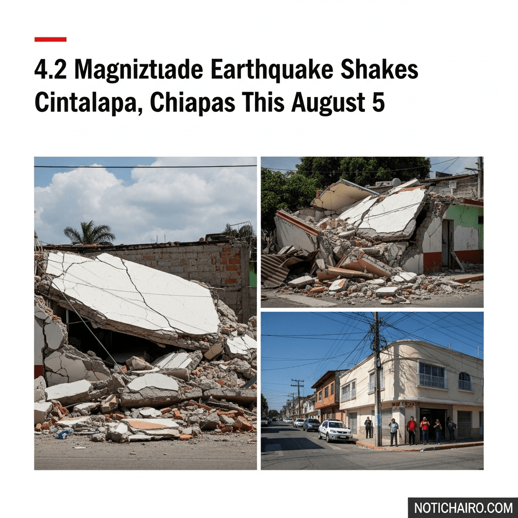 Sismo de magnitud 4.2 sacude Cintalapa, Chiapas este 5 de agosto