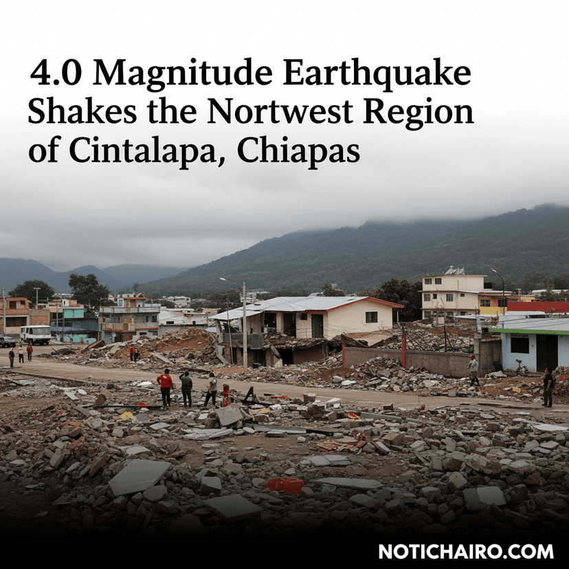 Sismo de magnitud 4.0 sacude la región noroeste de Cintalapa, Chiapas