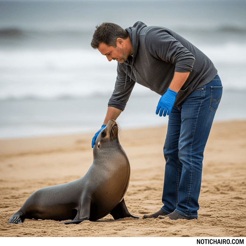 Hombre es declarado culpable tras patear a un león marino en una playa | IMÁGENES FUERTES