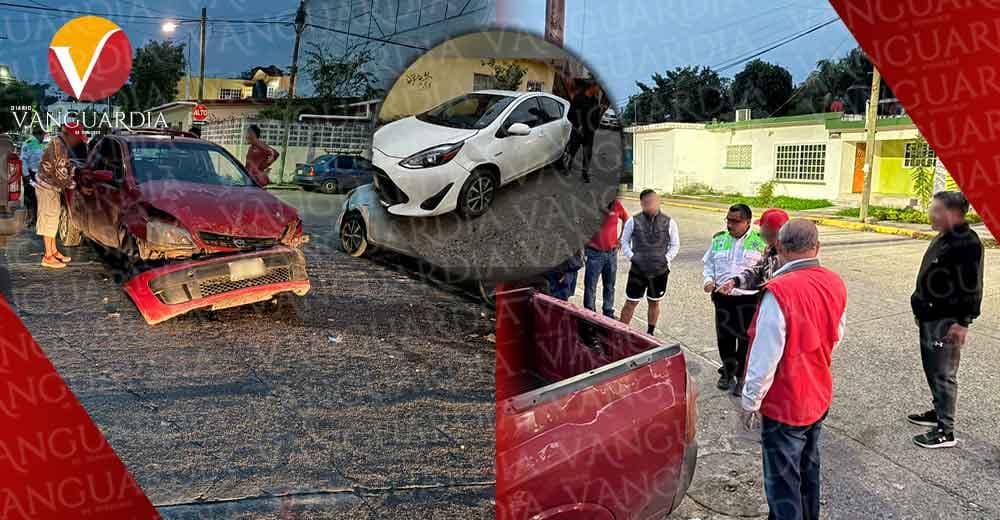 ¡Adulta mayor lastimada en un doble choque, en Poza Rica!