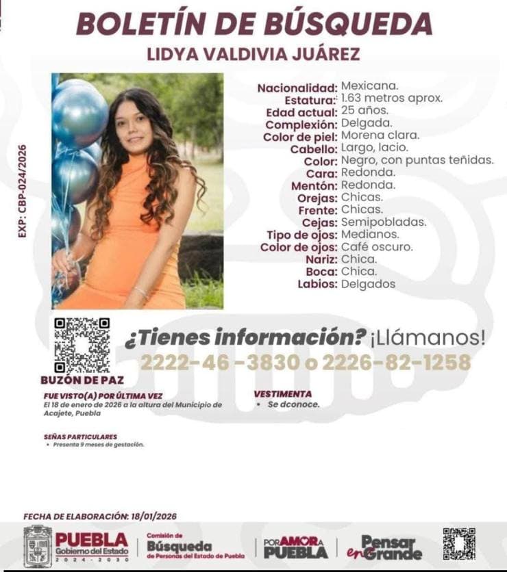 Bloquean la autopista en Acajete para localizar a Lidya Valdivia, que tiene 9 meses de gestación