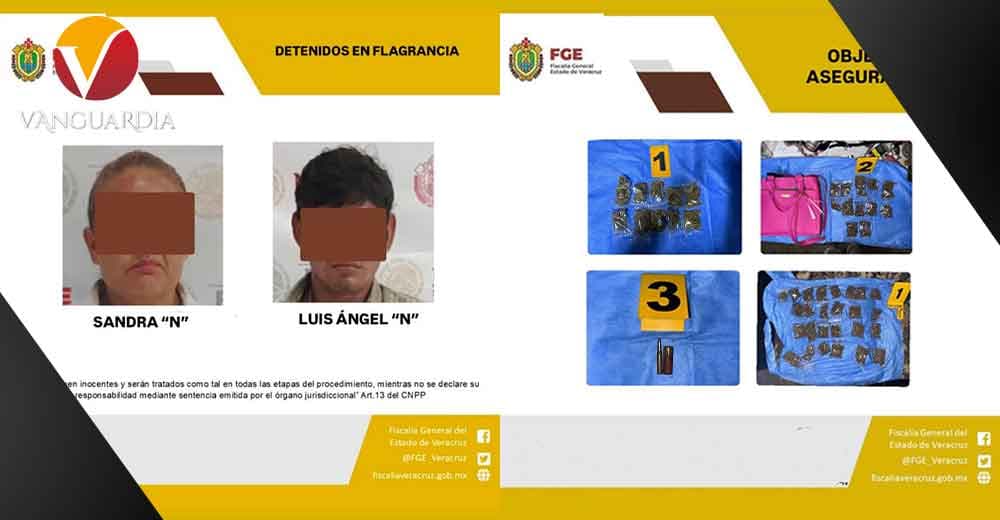 Cateo en Veracruz deja dos detenidos con mariguana, un casquillo balístico e identificaciones