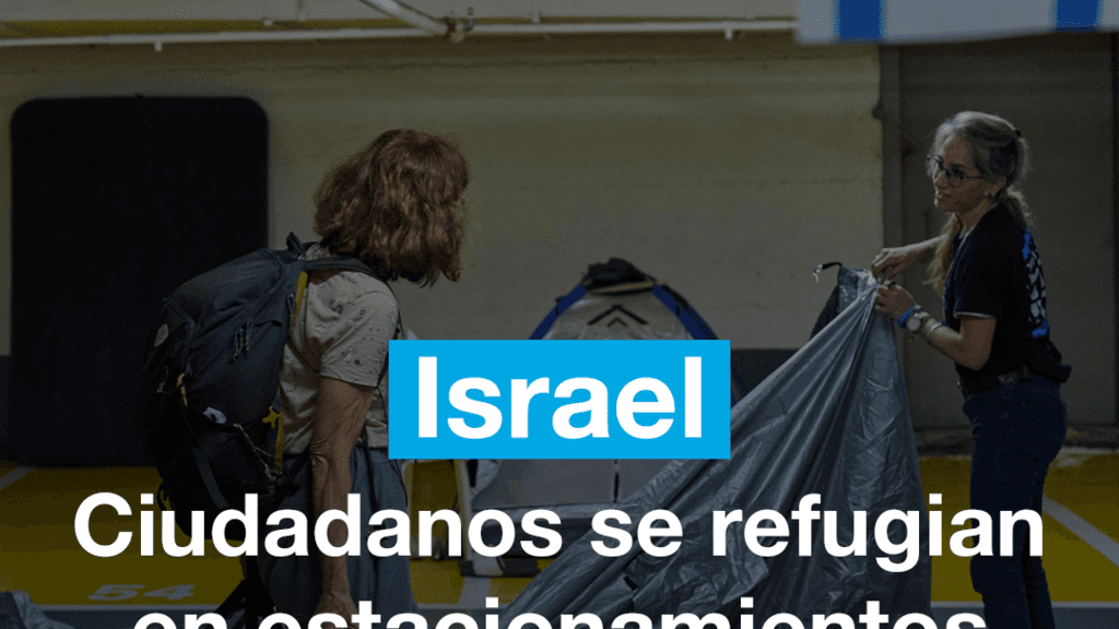 Ciudadanos israelíes se refugian en estacionamientos ante ataques iraníes