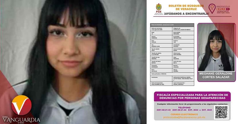 Desaparece la quinceañera Meghane Geraldine Cortés Salazar en Xalapa