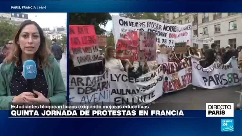 Directo París y los bloqueos de los estudiantes a las instituciones educativas