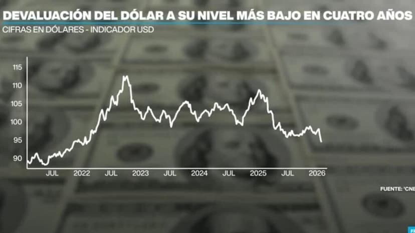 Dólar se devalúa y alcanza su valor más bajo en cuatro años