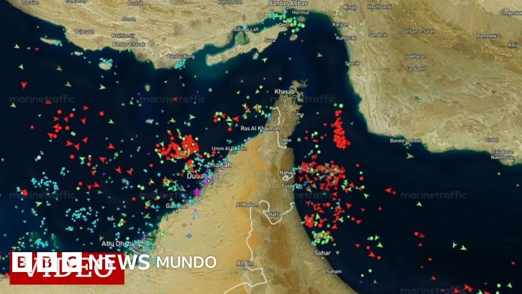 El video que muestra la caída en el tráfico por el estrecho de Ormuz a causa de la guerra en Irán (y los barcos que están varados)