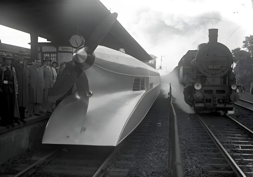 En 1931, un ingeniero alemán construyó un tren con una hélice de avión gigante: batió un récord mundial, pero fracasó por su brillante idea