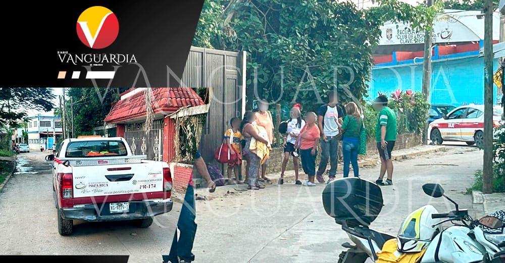 Evacuan a familias por una presunta fuga de gas en la colonia Lázaro Cárdenas, en Poza Rica