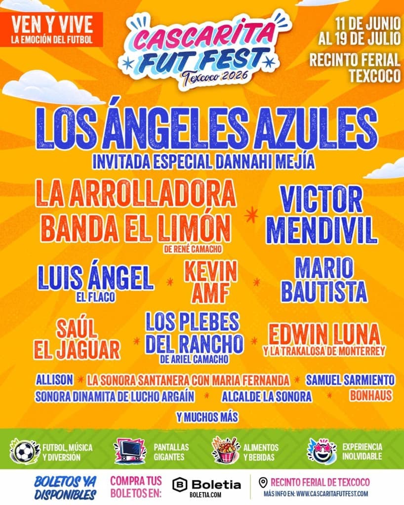 Futbol, Los Ángeles Azules y La Arrolladora: así será Cascarita Fut Fest 2026