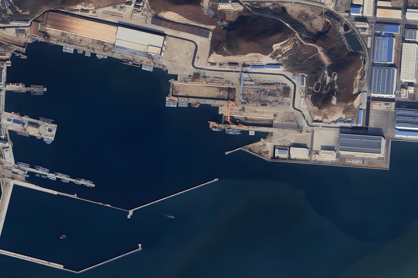 Imágenes por satélite no dejan dudas: China lanzó al mar una criatura submarina que reta a la ingeniería naval