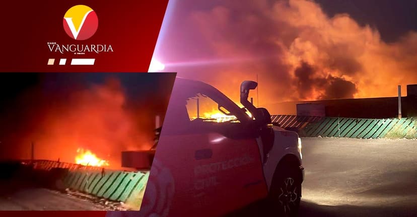 Incendio arrasa con una bodega de químicos en Escobedo, Nuevo León; no hay lesionados