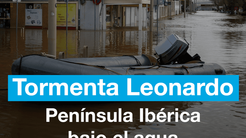 La Península Ibérica está bajo el agua por la tormenta Leonardo