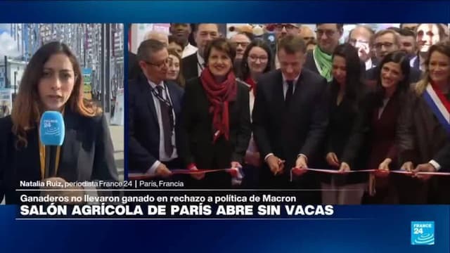 Macron inaugura el Salón de la Agricultura marcado por la ausencia de vacas y sindicatos