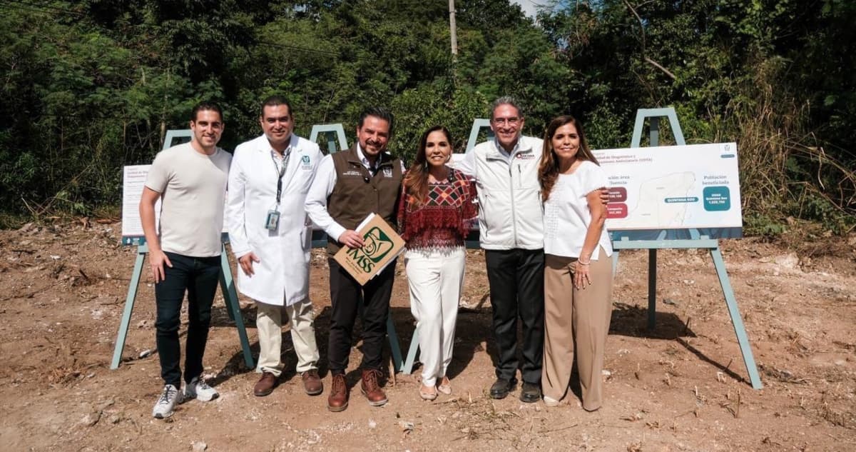 Mara Lezama y Zoé Robledo supervisan predio de nuevo hospital del IMSS en Cancún