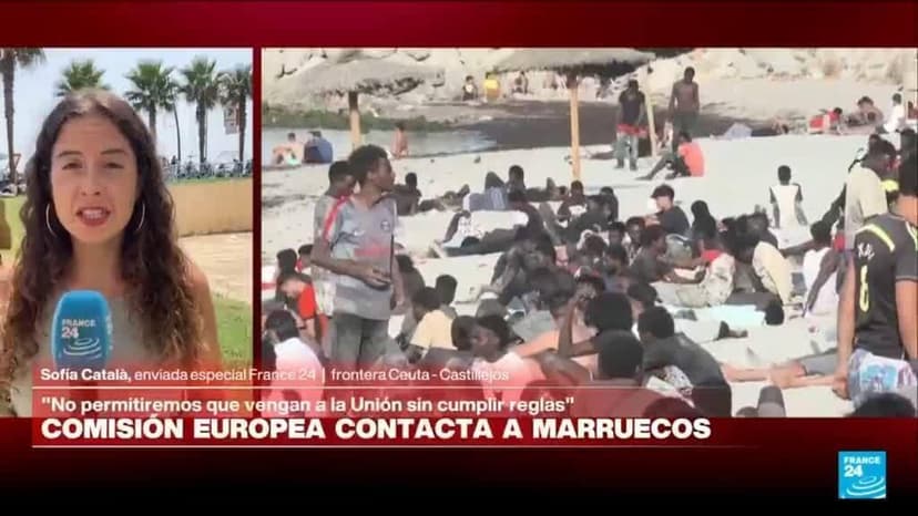 Miles de migrantes pasan la noche a la intemperie en la frontera entre Marruecos y Ceuta