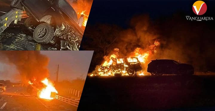 ¡Mueren cuatro integrantes de una familia en un choque-incendio, en Matamoros!