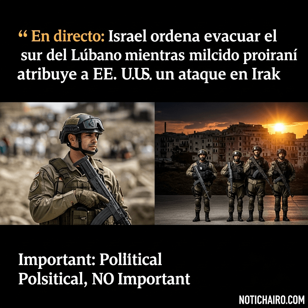 🔴 En directo: Israel ordena evacuar el sur del Líbano mientras milicia proiraní atribuye a EE. UU. un ataque en Irak