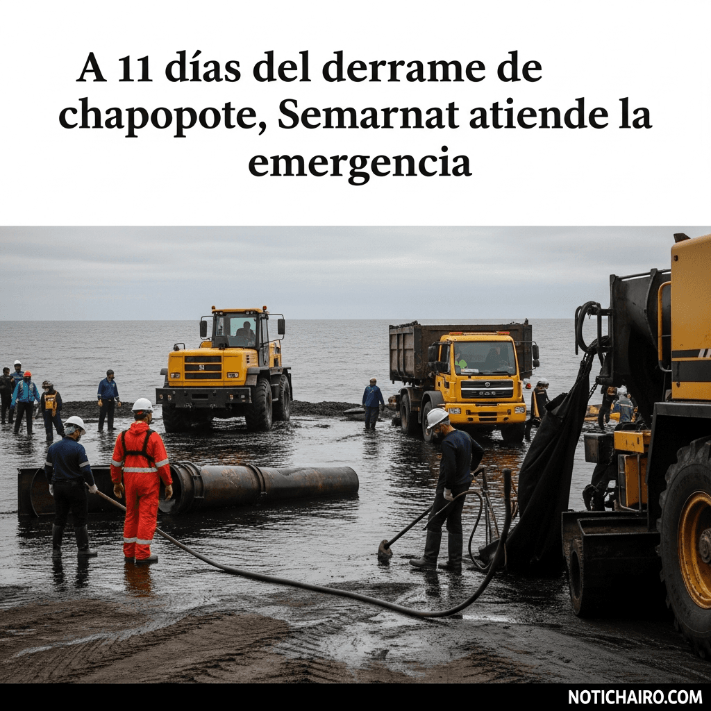 A 11 días del derrame de chapopote, Semarnat atiende la emergencia