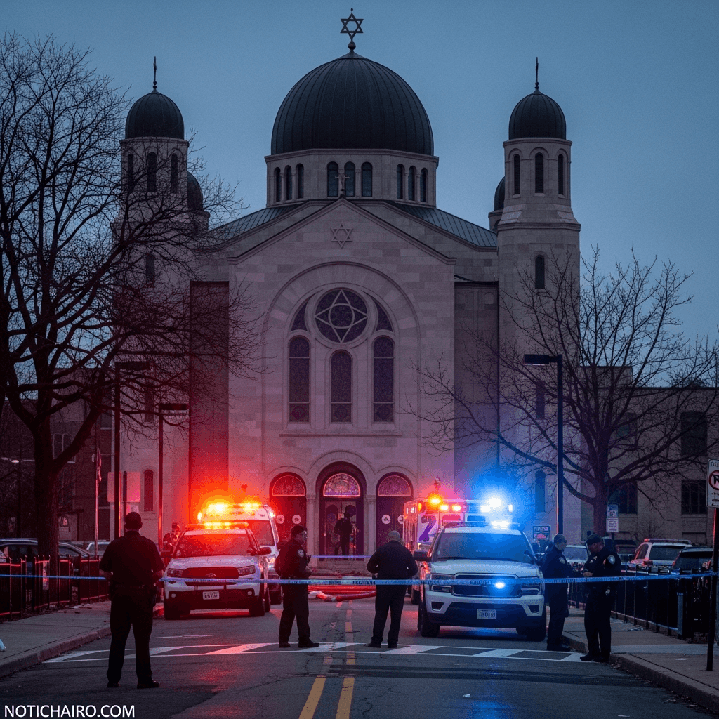 Abaten a sujeto tras atacar una sinagoga en Michigan