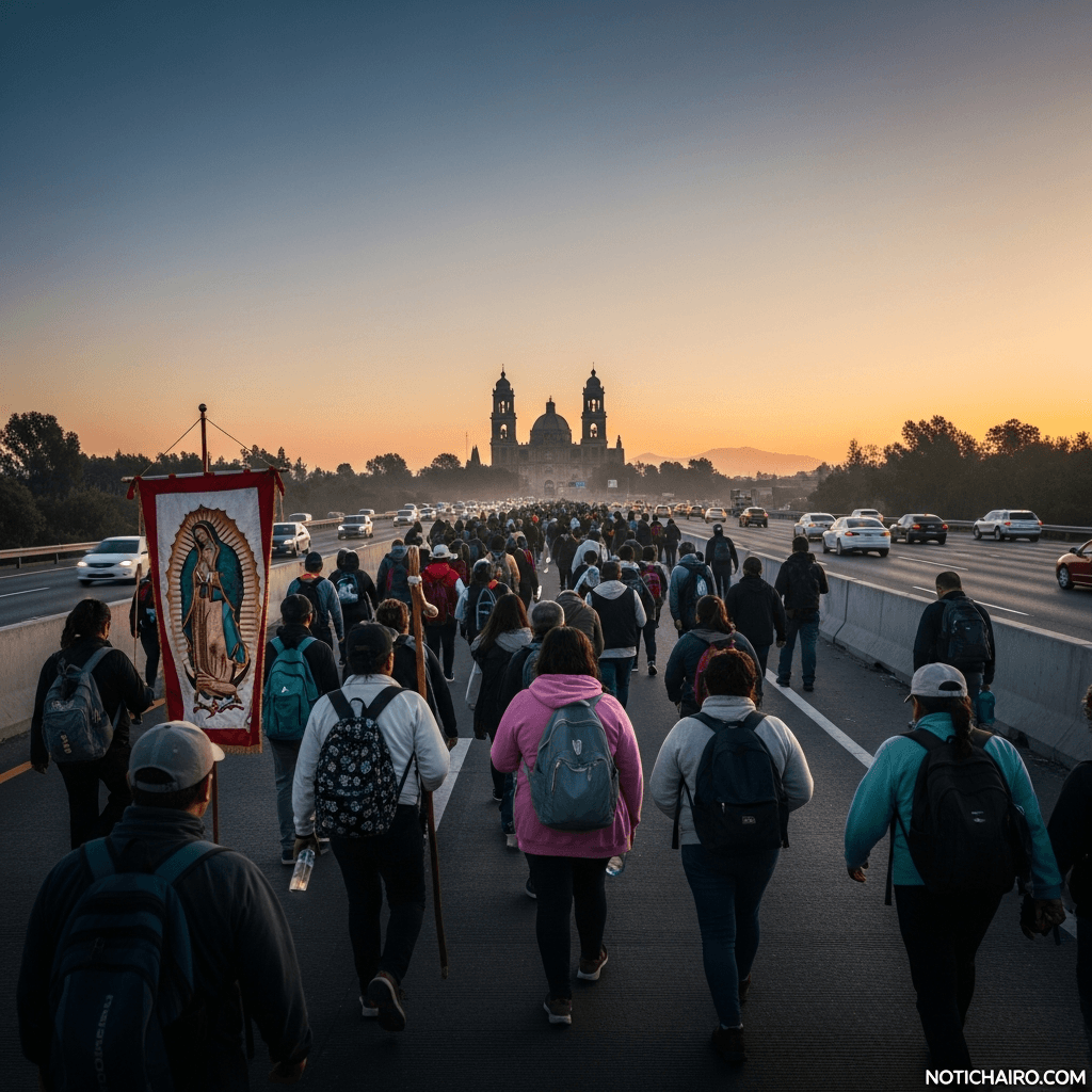Avanzan peregrinos rumbo al Tepeyac