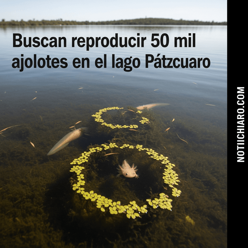 Buscan reproducir 50 mil ajolotes en el lago de Pátzcuaro