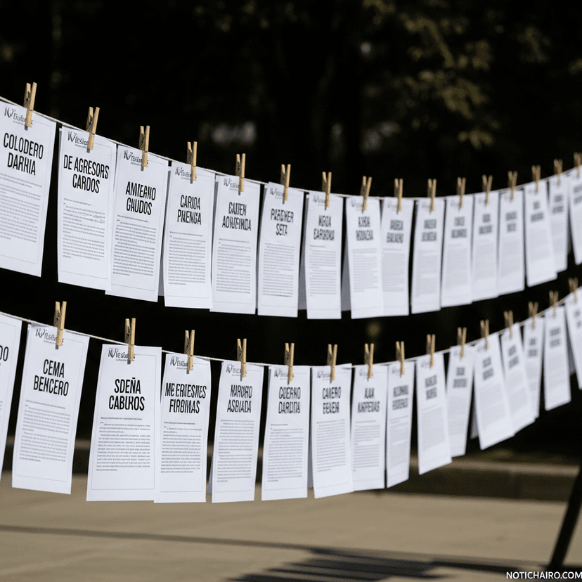 Colocan tendedero con nombres de agresores sexuales en la UAEMex