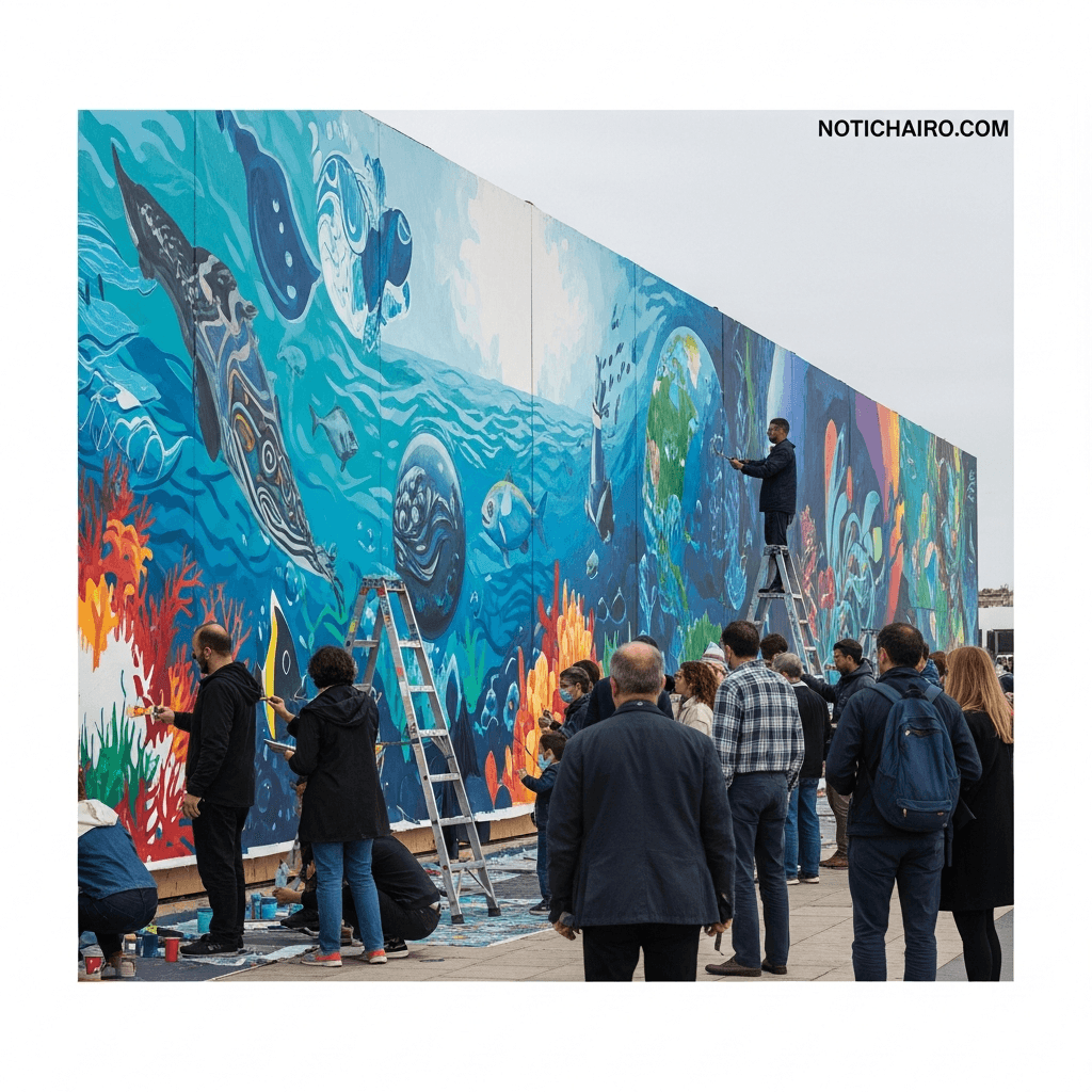 Con un mural itinerante, celebran tratado global que protege océanos