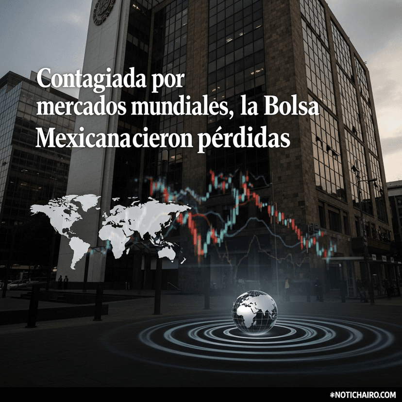 Contagiada por mercados mundiales, la Bolsa Mexicana cierra con pérdidas
