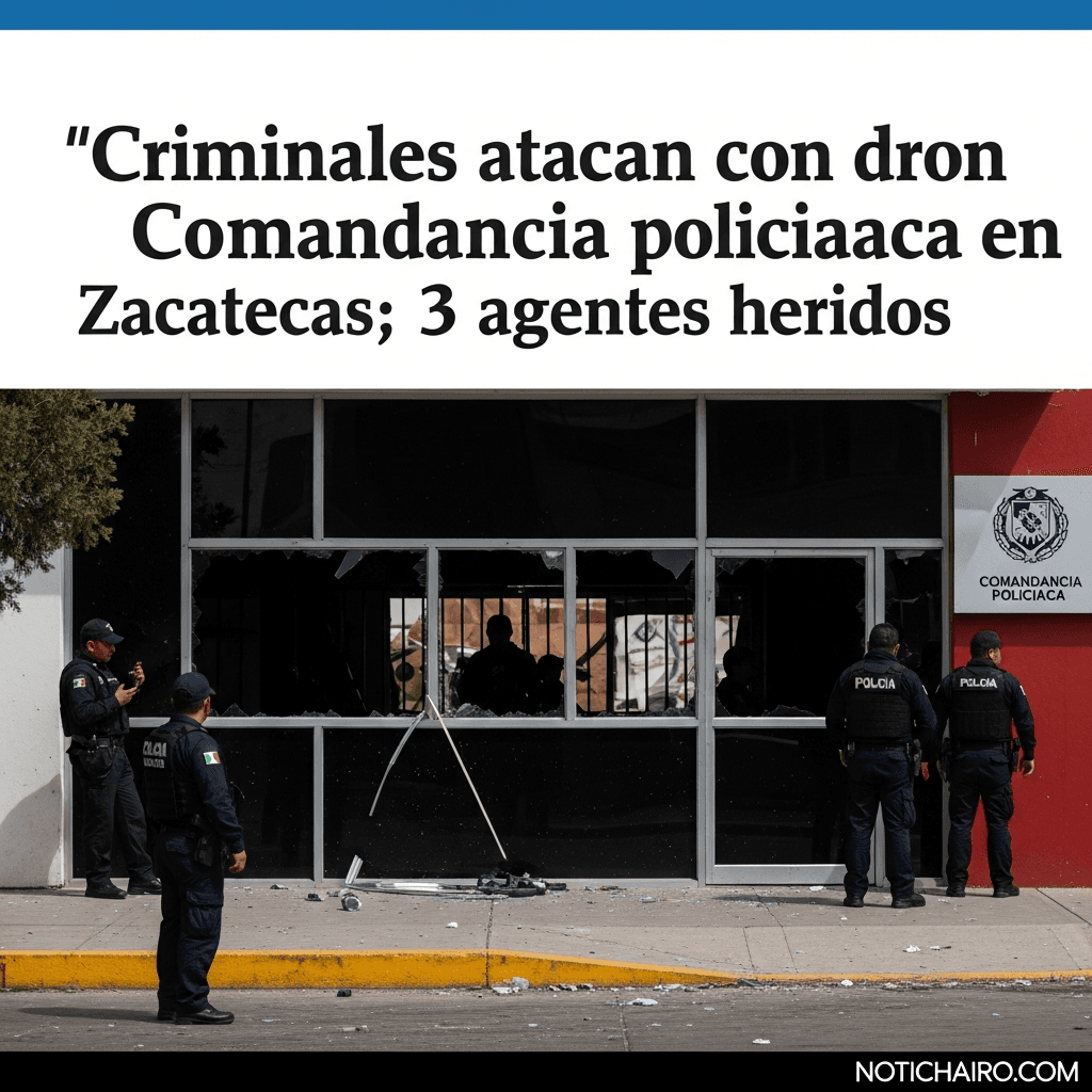 Criminales atacan con dron comandancia policiaca en Zacatecas; 3 agentes heridos