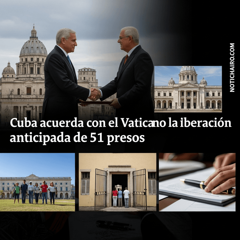 Cuba acuerda con el Vaticano la liberación anticipada de 51 presos