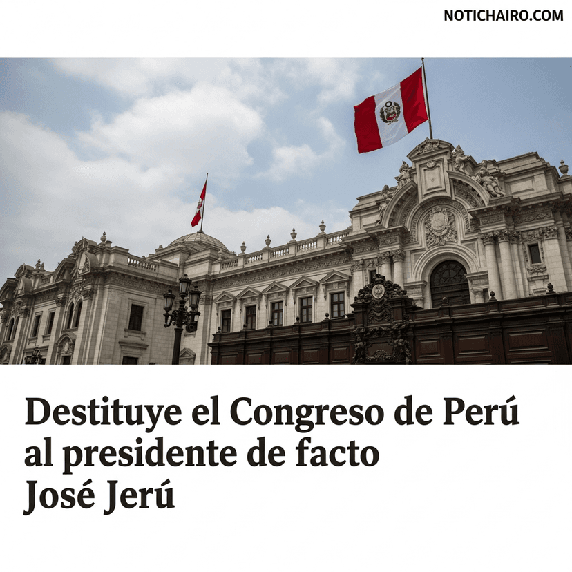 Destituye el Congreso de Perú al presidente de facto José Jerí