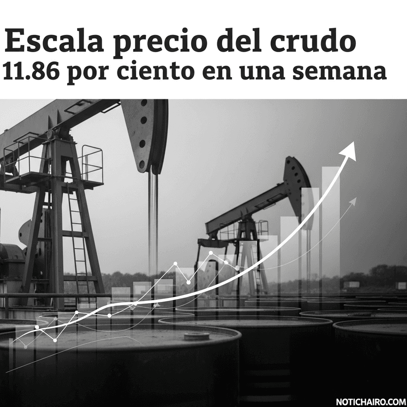 Escala precio del crudo 11.86 por ciento en una semana