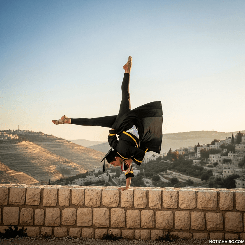 Graduación de acróbata en Cisjordania