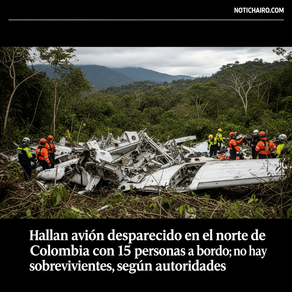 Hallan avión desaparecido en el norte de Colombia con 15 personas a bordo; no hay sobrevivientes, según autoridades