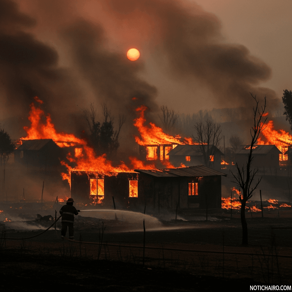 Incendios sin control arrasan poblados en Chile: 18 muertos