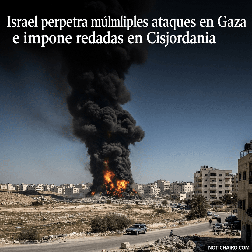 Israel perpetra múltiples ataques en Gaza e impone redadas en Cisjordania