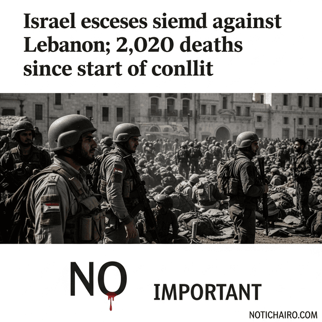 Israel recrudece asedio contra Líbano; suman 2 mil 20 muertos desde el inicio del conflicto